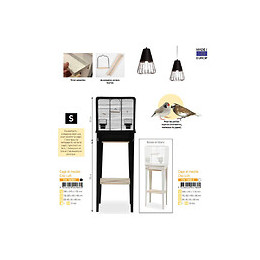 Cage Et Meuble Chic Loft. Taille S.  38 X 24,5 X Hauteur 113cm. Couleur Noir. - Zolux - Zo-104180noi