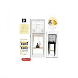 Cage Et Meuble Chic Loft. Taille M.  44 X 28 X Hauteur 124 Cm. Couleur Blanc. - Zolux - Zo-104181blc