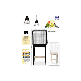 Cage Et Meuble Chic Loft. Taille L.  53.5 X 33 X Hauteur 134 Cm. Couleur Noir. - Zolux - Zo-104182noi