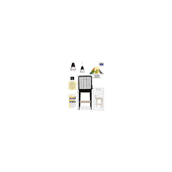 Cage Et Meuble Chic Loft. Taille L.  53.5 X 33 X Hauteur 134 Cm. Couleur Noir. - Zolux - Zo-104182noi