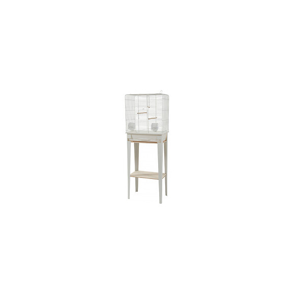 Cage Et Meuble Chic Loft. Taille M.  44 X 28 X Hauteur 124 Cm. Couleur Blanc. - Zolux - Zo-104181blc