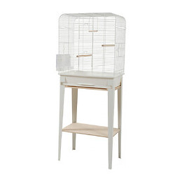 Cage Et Meuble Chic Loft. Taille L.  53.5 X 33 X Hauteur 134 Cm. Couleur Blanc. - Zolux - Zo-104182blc