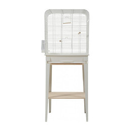 Cage Et Meuble Chic Loft. Taille L.  53.5 X 33 X Hauteur 134 Cm. Couleur Blanc. - Zolux - Zo-104182blc