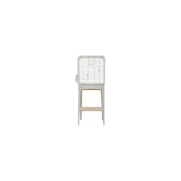 Cage Et Meuble Chic Loft. Taille L.  53.5 X 33 X Hauteur 134 Cm. Couleur Blanc. - Zolux - Zo-104182blc