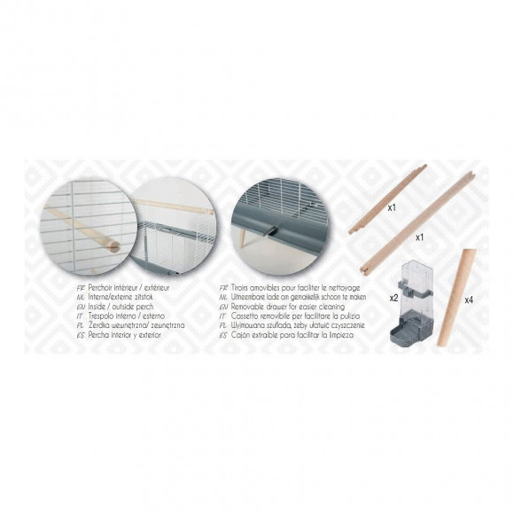 Cage À Oiseaux Neo Jili Xl.  Couleur Noire. Taille Xl. 81x 48 X Hauteur 132 Cm.. - Zolux - Zo-104135noi