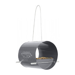 Mangeoire Petit Tonneau Ardoise .  Ø 14 Cm. Pour Oiseaux. - Zolux - Zo-170512