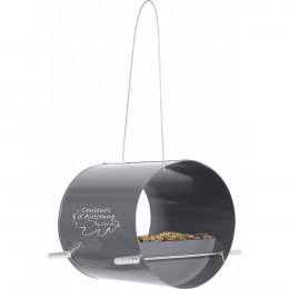 Mangeoire Petit Tonneau Ardoise .  Ø 14 Cm. Pour Oiseaux. - Zolux - Zo-170512