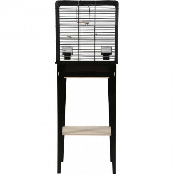 Cage Et Meuble Chic Loft. Taille M.  44 X 28 X Hauteur 124 Cm. Couleur Noir. - Zolux - Zo-104181noi