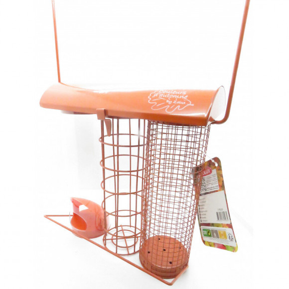 Mangeoire Trio Orange. 20 X 9 X Hauteur 22.5 Cm . Pour Oiseaux - Zolux - Zo-170503