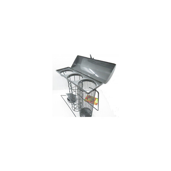 Mangeoire Trio Ardoise. 20 X 9 X Hauteur 22.5 Cm . Pour Oiseaux - Zolux - Zo-170500