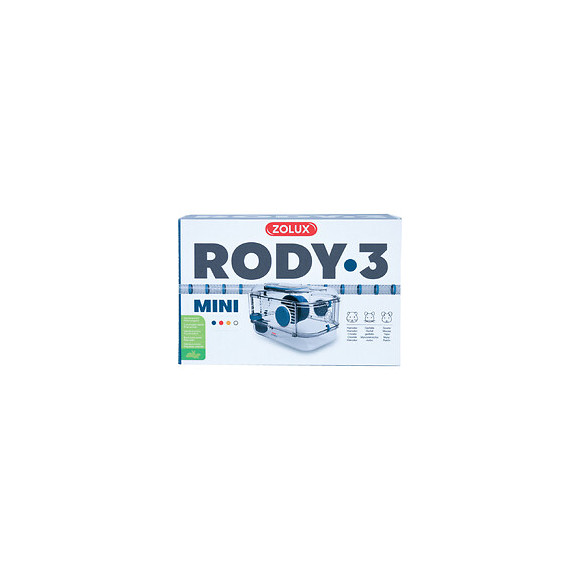 Cage Mini Rody3. Couleur Bleu. Taille 33 X 21 X 18 Cm H. Pour Rongeur. - Zolux - Zo-206013
