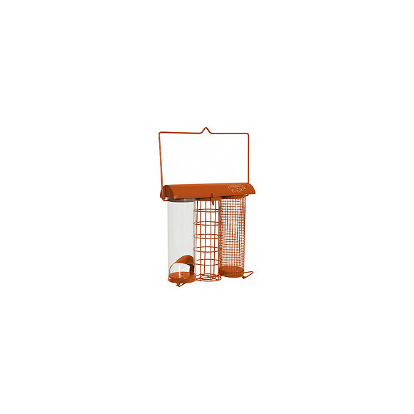 Mangeoire Trio Orange. 20 X 9 X Hauteur 22.5 Cm . Pour Oiseaux - Zolux - Zo-170503