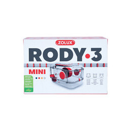 Cage Mini Rody3. Couleur Grenadine. Taille 33 X 21 X 18 Cm H. Pour Rongeur - Zolux - Zo-206011