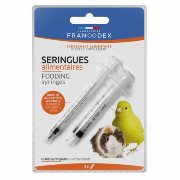 2 Seringues Alimentaires. Pour Oiseaux Et Rongeurs. - Francodex - Fr-174100