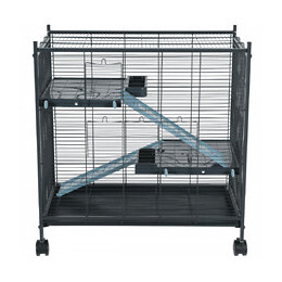 Cage Indoor 2 Mini Loft Couleur Bleu. Dimension Intérieur 67.5 X 39 X 58 Cm. Pour Les Petits Mammifères - Zolux - Zo-205116
