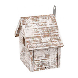 Nichoir Pour Oiseaux Goos En Bois . 15.5 X 11 X 16 Cm. Blanc /brun. - Flamingo Pet Products - Fl-110294