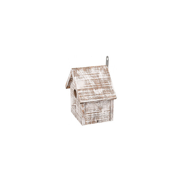 Nichoir Pour Oiseaux Goos En Bois . 15.5 X 11 X 16 Cm. Blanc /brun. - Flamingo Pet Products - Fl-110294