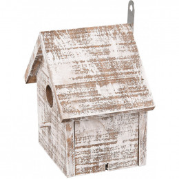 Nichoir Pour Oiseaux Goos En Bois . 15.5 X 11 X 16 Cm. Blanc /brun. - Flamingo Pet Products - Fl-110294