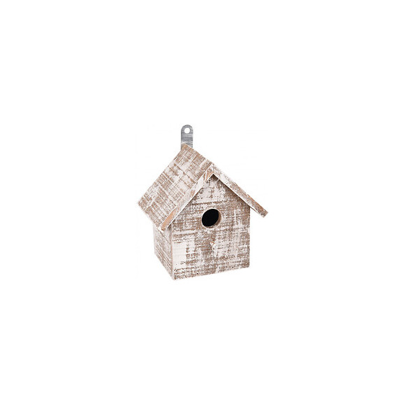Nichoir Pour Oiseaux Goos En Bois . 15.5 X 11 X 16 Cm. Blanc /brun. - Flamingo Pet Products - Fl-110294
