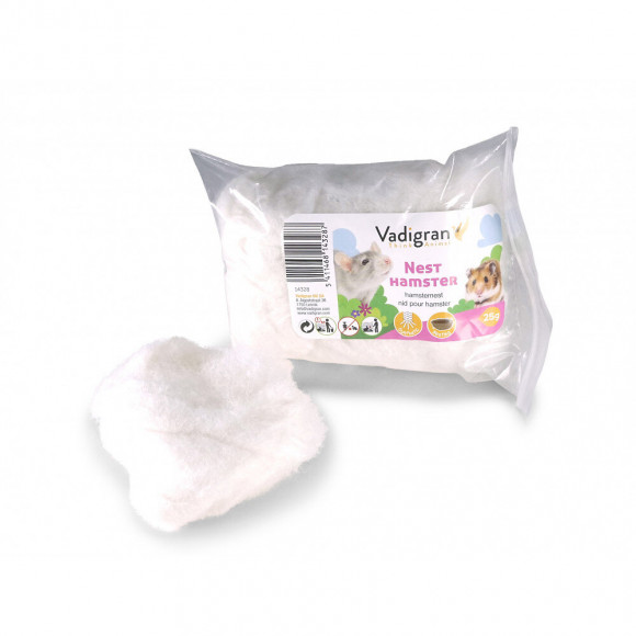 Ouate Blanche Pour Lit Hamster 25 Gr. Rongeurs. - Vadigran - Va-14328