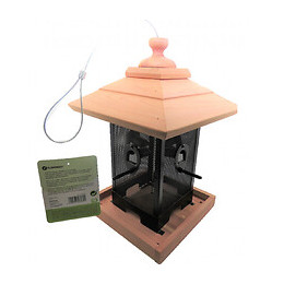 Mangeoire Silo, Bois Métal Grille. 22 X 22 X 32 Cm. Pour Oiseaux. - Flamingo Pet Products - Fl-110331