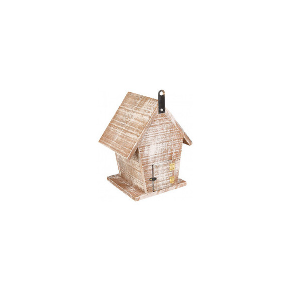 Nichoir Pour Oiseaux Gio En Bois . 19 X 15 X 23 Cm. Blanc /brun. - Flamingo Pet Products - Fl-110292