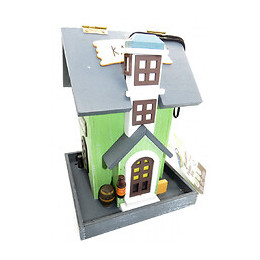 Mangeoire Chapelle En Bois Pour Oiseaux.  18 X 18 X 23 Cm. - Flamingo Pet Products - Fl-110338