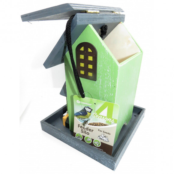 Mangeoire Chapelle En Bois Pour Oiseaux.  18 X 18 X 23 Cm. - Flamingo Pet Products - Fl-110338
