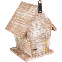 Nichoir Pour Oiseaux Gio En Bois . 19 X 15 X 23 Cm. Blanc /brun. - Flamingo Pet Products - Fl-110292