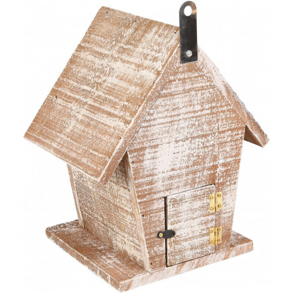 Nichoir Pour Oiseaux Gio En Bois . 19 X 15 X 23 Cm. Blanc /brun. - Flamingo Pet Products - Fl-110292