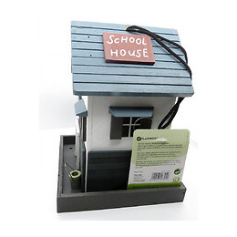 Mangeoire Ecole En Bois Pour Oiseaux.  18 X 18 X 23.5 Cm. - Flamingo Pet Products - Fl-110339