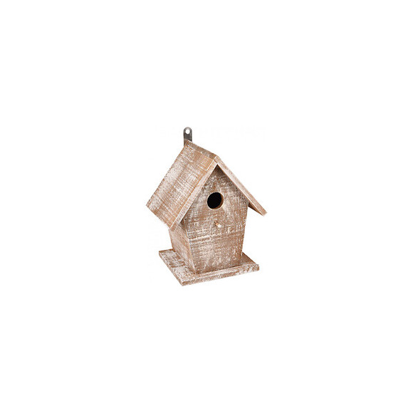 Nichoir Pour Oiseaux Gio En Bois . 19 X 15 X 23 Cm. Blanc /brun. - Flamingo Pet Products - Fl-110292