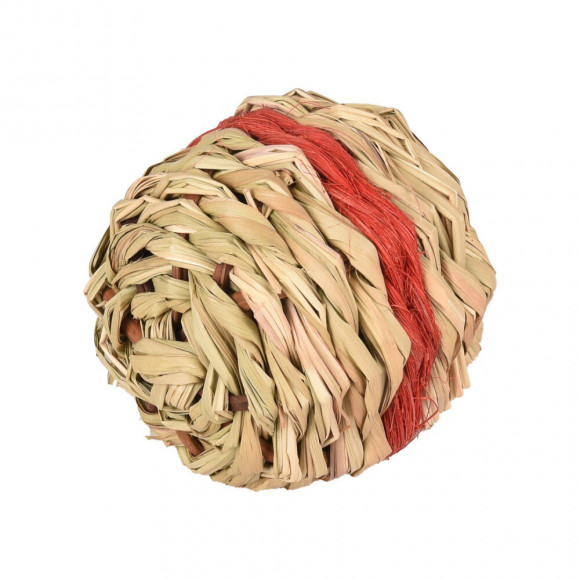 1 Balle D'osier Rouge Avec Clochette Ø 8 Cm . Jeux Pour Rongeur. - Flamingo Pet Products - Fl-210163