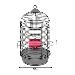 1 Cage Perruche Sanna Ii. Noir Ø 34 X 67 Cm. - Flamingo Pet Products - Fl-110114