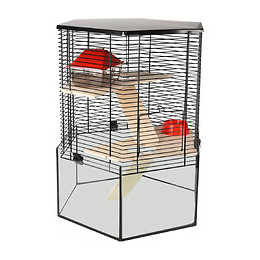 Cage Pour Hamster Vitru Hexagone. 43.5 X 52 Cm. Pour Rongeur - Flamingo Pet Products - Fl-210268