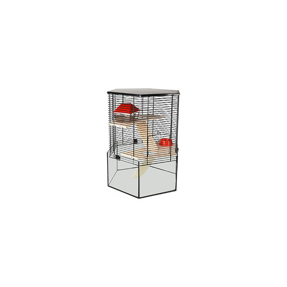 Cage Pour Hamster Vitru Hexagone. 43.5 X 52 Cm. Pour Rongeur - Flamingo Pet Products - Fl-210268