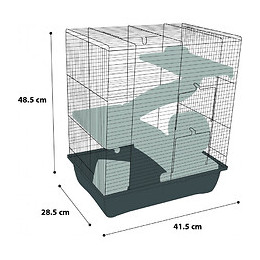 Cage Enzo . 41.5 X 28.5 X 48.5 Cm. Model 3. Pour Hamster. - Flamingo Pet Products - Fl-210123