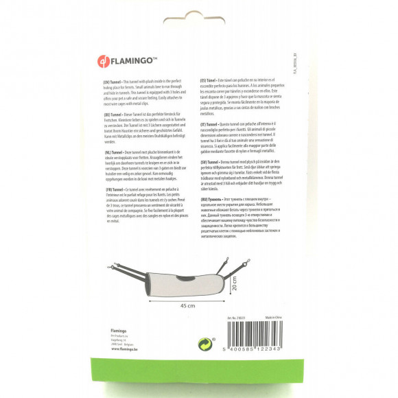 Tunnel Pour Furet .clavio. 45 X 20 Cm. Pour Rongeur - Flamingo Pet Products - Fl-210221