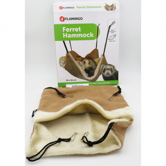 Hamac Avec Cachette, Brun En Daim.  30 X 26 Cm. Pour Furet . - Flamingo Pet Products - Fl-208205