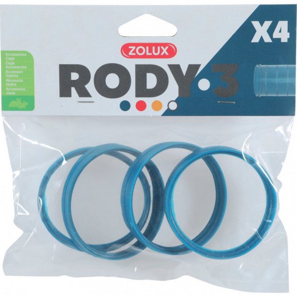 4 Anneaux Connecteur Pour Tube Rody . Couleur Bleu. Taille Ø 6 Cm . Pour Rongeur. - Zolux - Zo-206033
