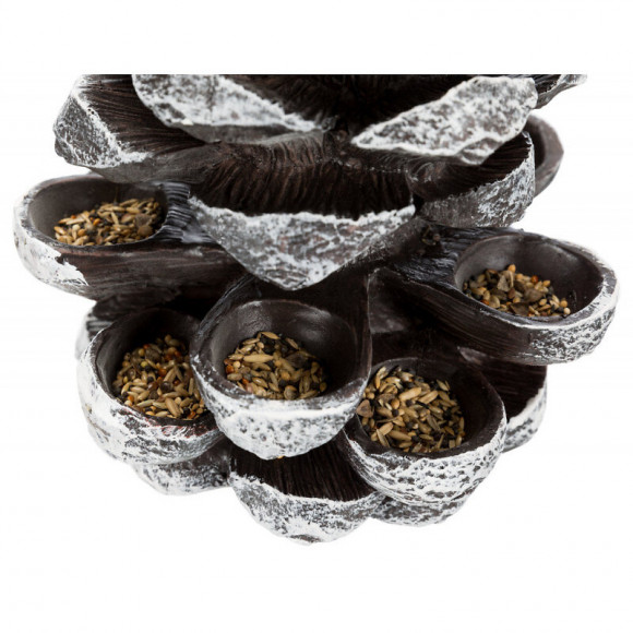 Trixie Distributeur De Nourriture Pomme De Pin - 19 X 23 X 19 Cm - Brun Et Blanc - Pour Oiseau