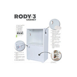 Meuble Pour Cage Rody3. Taille  28.4 X 45 X 77 Cm. Couleur Blanc. Pour Rongeur - Zolux - Zo-275000