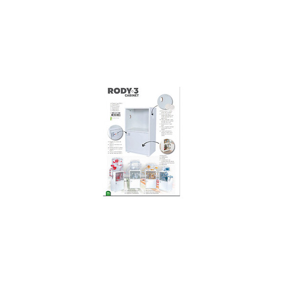 Meuble Pour Cage Rody3. Taille  28.4 X 45 X 77 Cm. Couleur Blanc. Pour Rongeur - Zolux - Zo-275000