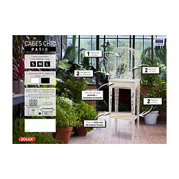Cage Et Meuble Chic Patio. Taille L.  53 X 33 X Hauteur 144 Cm. Couleur Blanc. - Zolux - Zo-104185blc