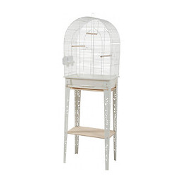 Cage Et Meuble Chic Patio. Taille M.  44.5 X 28 X Hauteur 133 Cm. Couleur Blanc. - Zolux - Zo-104184blc