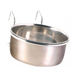 Mangeoire Acier Inoxydable Avec Support 600 Ml Ø12 Cm. Oiseaux. - Trixie - Tr-5495