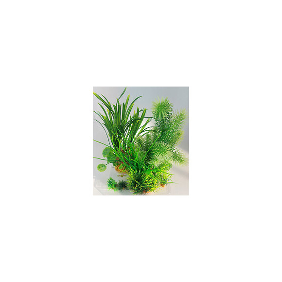 Déco Plantkit Idro N°3. Plantes Artificielles.  6 Pieces.  H 28 Cm. Décoration D'aquarium. - Zolux - Zo-352152