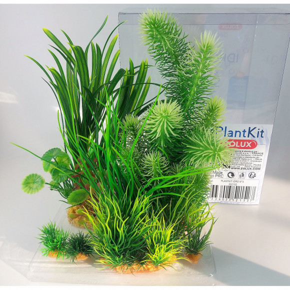 Déco Plantkit Idro N°3. Plantes Artificielles.  6 Pieces.  H 28 Cm. Décoration D'aquarium. - Zolux - Zo-352152