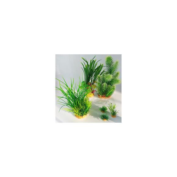 Déco Plantkit Idro N°3. Plantes Artificielles.  6 Pieces.  H 28 Cm. Décoration D'aquarium. - Zolux - Zo-352152