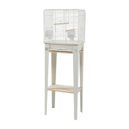 Cage Et Meuble Chic Loft. Taille S.  38 X 24,5 X Hauteur 113cm. Couleur Blanc. - Zolux - Zo-104180blc